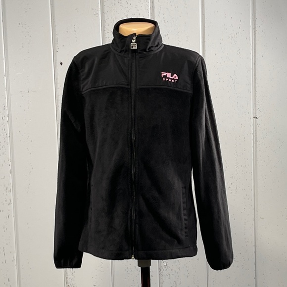 *Fila Sport Junior's Black  Zip Up Fleece Jacket Sz M - Picture 4 of 11